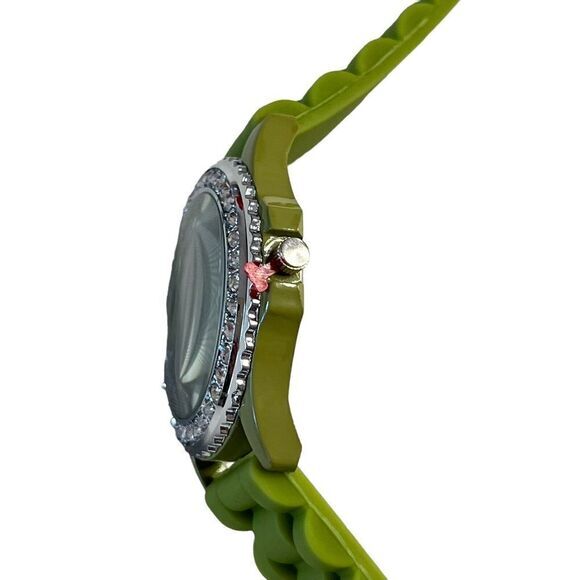 GENEVA 5573 Women's Watch Green‎ Silicone Band Arabic Numerals Round Face 9 in - Picture 4 of 12